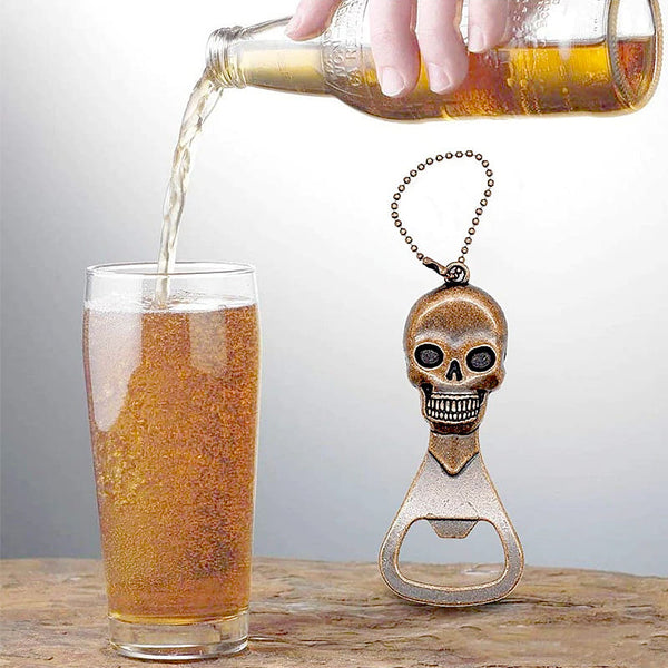 PORTE-CLÉ DÉCAPSULEUR TÊTE DE MORT MEXICAINE